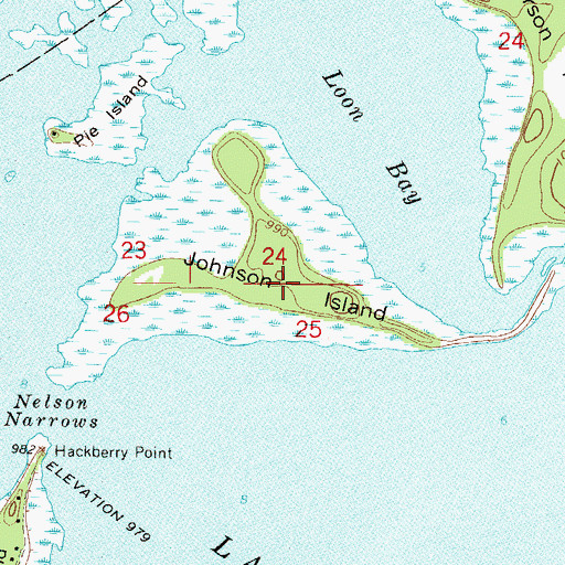 Topographic Map of Johnson Island, MN