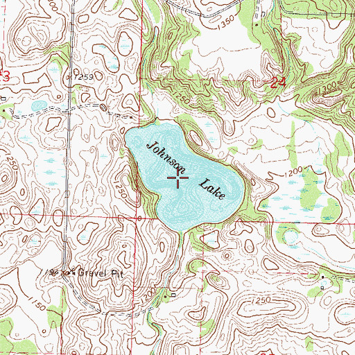 Topographic Map of Johnson Lake, MN