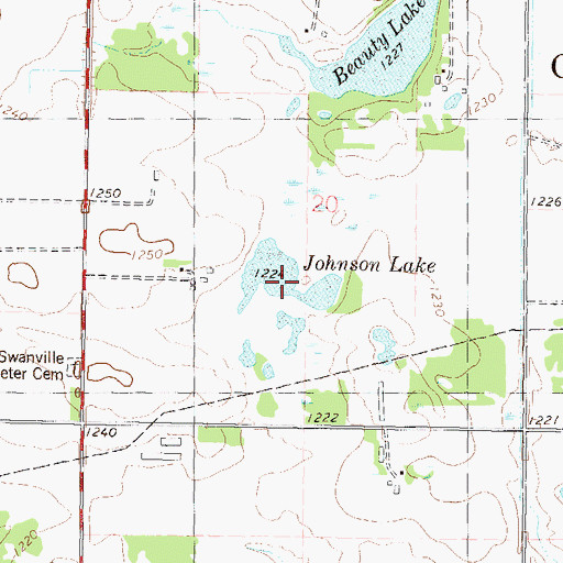 Topographic Map of Johnson Lake, MN