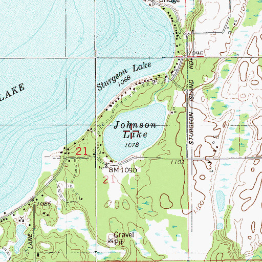 Topographic Map of Johnson Lake, MN