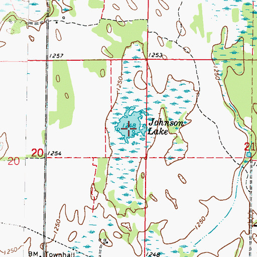 Topographic Map of Johnson Lake, MN