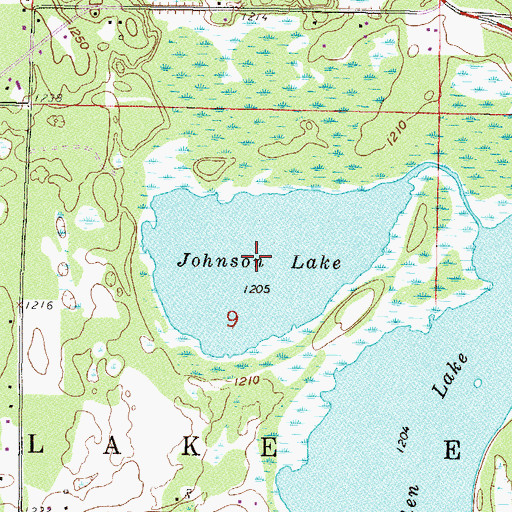 Topographic Map of Johnson Lake, MN