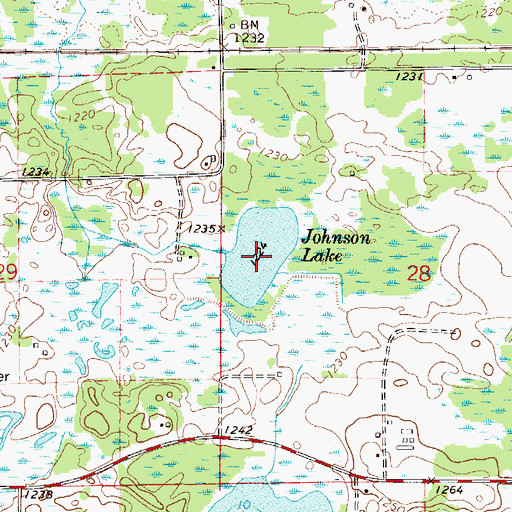 Topographic Map of Johnson Lake, MN