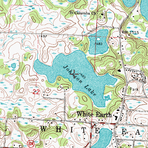 Topographic Map of Johnson Lake, MN