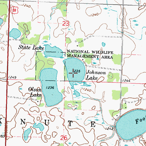 Topographic Map of Johnson Lake, MN