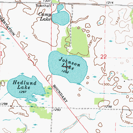 Topographic Map of Johnson Lake, MN