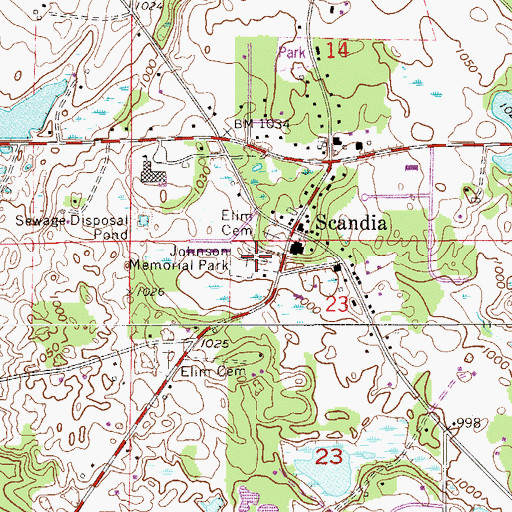 Topographic Map of Johnson Memorial Park, MN