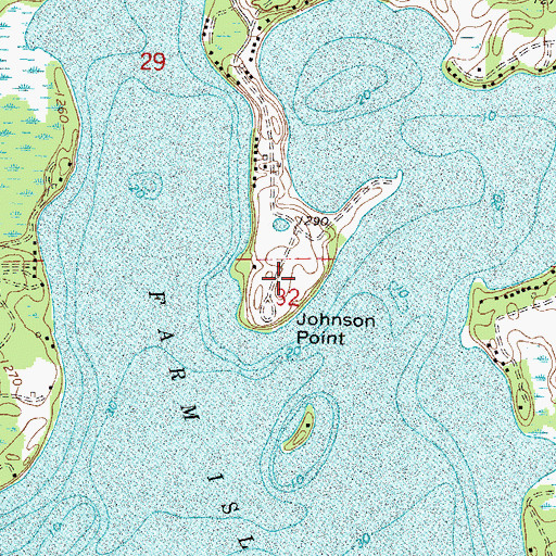 Topographic Map of Johnson Point, MN