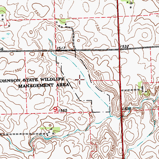 Topographic Map of Johnson State Wildlife Management Area, MN