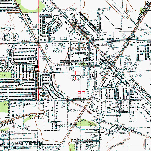 Topographic Map of Nettleton Middle School, AR