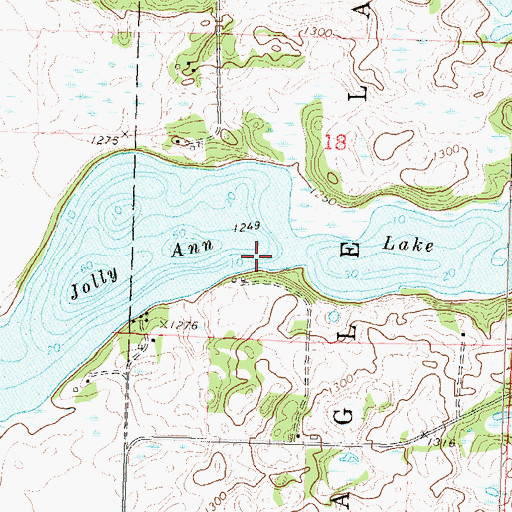 Topographic Map of Jolly Ann Lake, MN