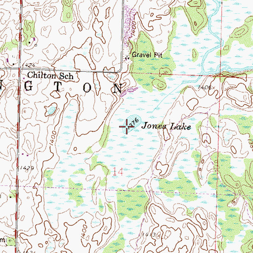 Topographic Map of Jones Lake, MN