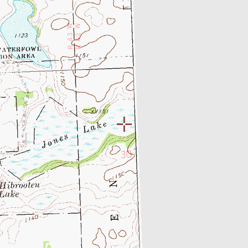 Topographic Map of Jones Lake, MN