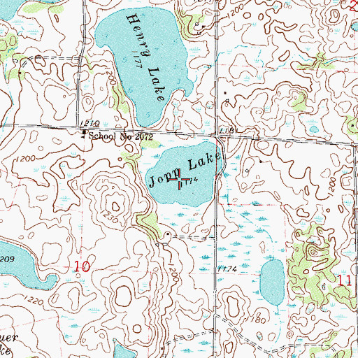 Topographic Map of Jopp Lake, MN