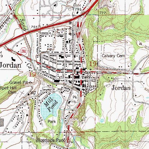 Topographic Map of Jordan, MN