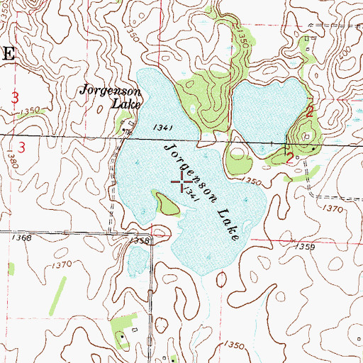 Topographic Map of Jorgenson Lake, MN