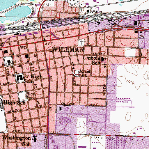 Topographic Map of Bjorsell Park, MN