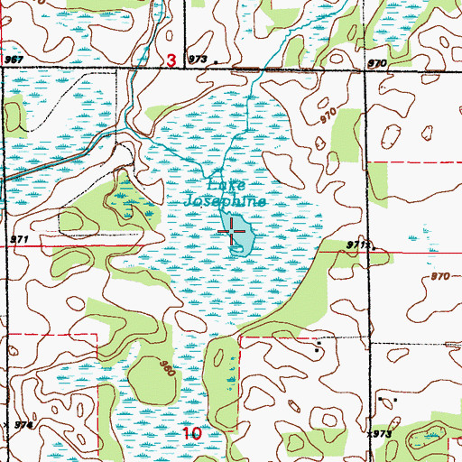 Topographic Map of Lake Josephine, MN