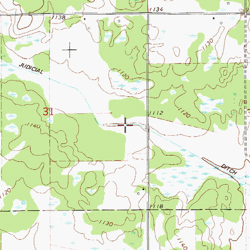 Topographic Map of Judicial Ditch Number One, MN