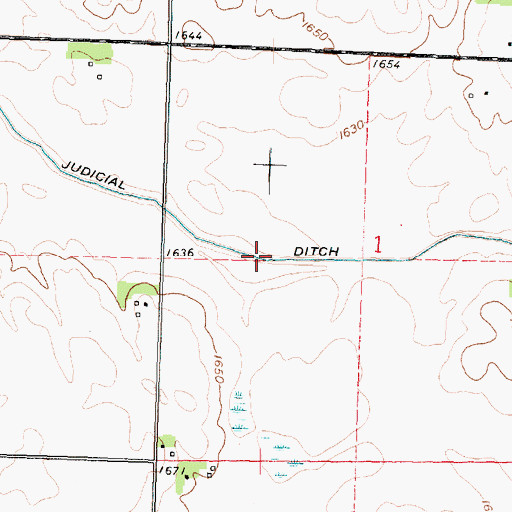 Topographic Map of Judicial Ditch Number One, MN