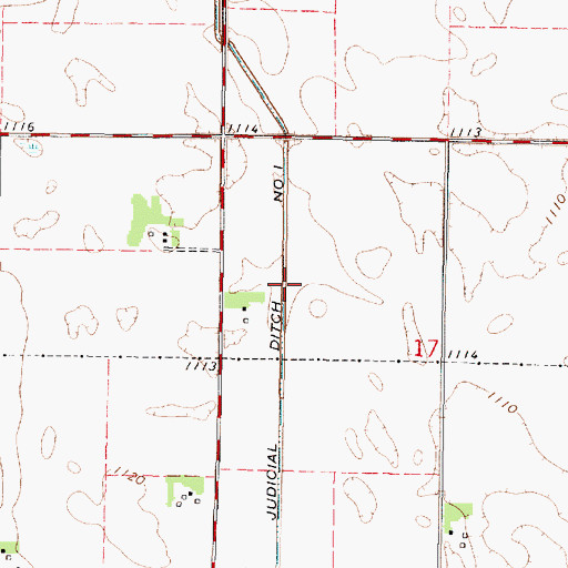 Topographic Map of Judicial Ditch Number One, MN