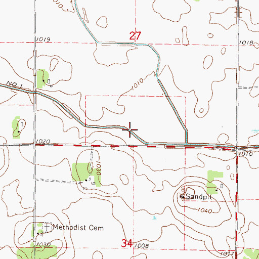 Topographic Map of Judicial Ditch Number One, MN