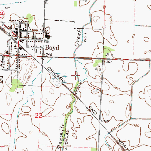 Topographic Map of Judicial Ditch Number One, MN