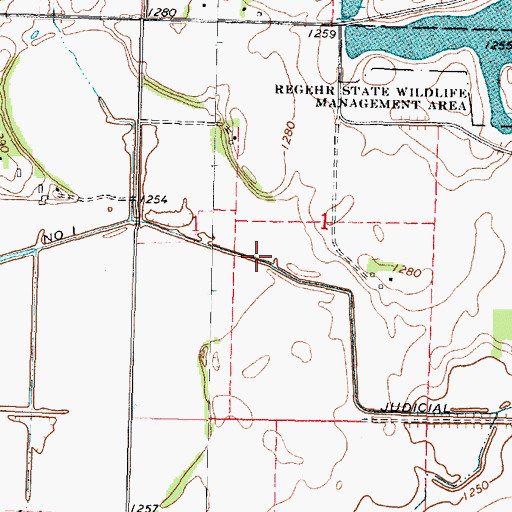 Topographic Map of Judicial Ditch Number One, MN