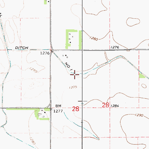 Topographic Map of Judicial Ditch Number One, MN