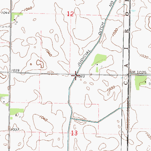 Topographic Map of Judicial Ditch Number One, MN