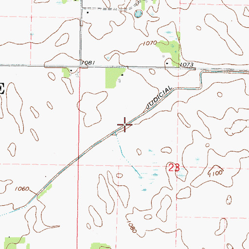 Topographic Map of Judicial Ditch Number One, MN