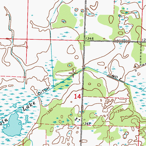 Topographic Map of Judicial Ditch Number One, MN