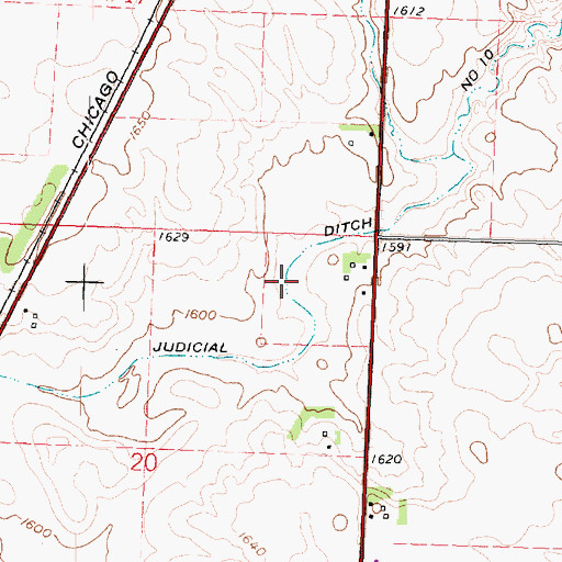 Topographic Map of Judicial Ditch Number Ten, MN