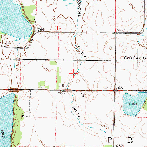 Topographic Map of Judicial Ditch Number Ten, MN