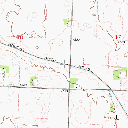 Topographic Map of Judicial Ditch Number Ten, MN