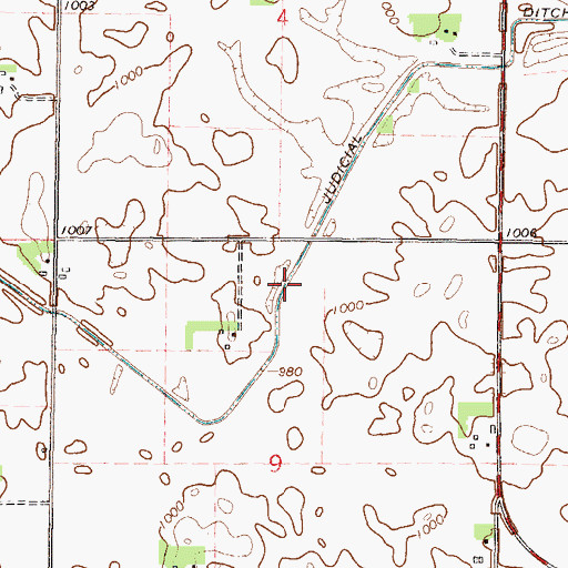 Topographic Map of Judicial Ditch Number Ten, MN