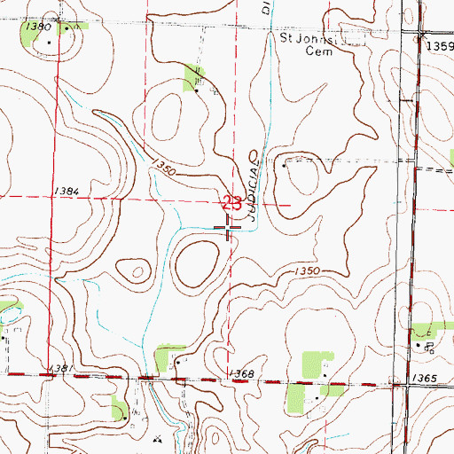 Topographic Map of Judicial Ditch Number Eleven, MN