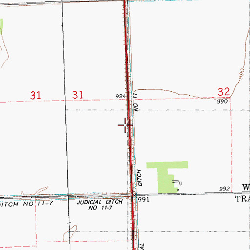 Topographic Map of Judicial Ditch Number Eleven, MN