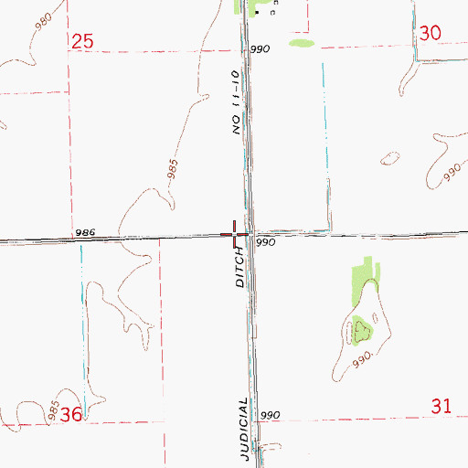 Topographic Map of Judicial Ditch Number Eleven-Ten, MN