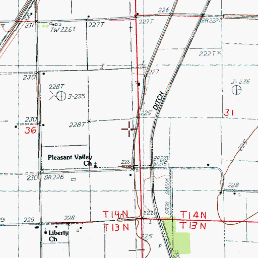 Topographic Map of Pleasant Valley School (historical), AR