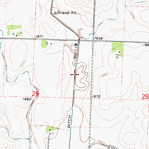 Topographic Map of Judicial Ditch Number Eleven-b, MN