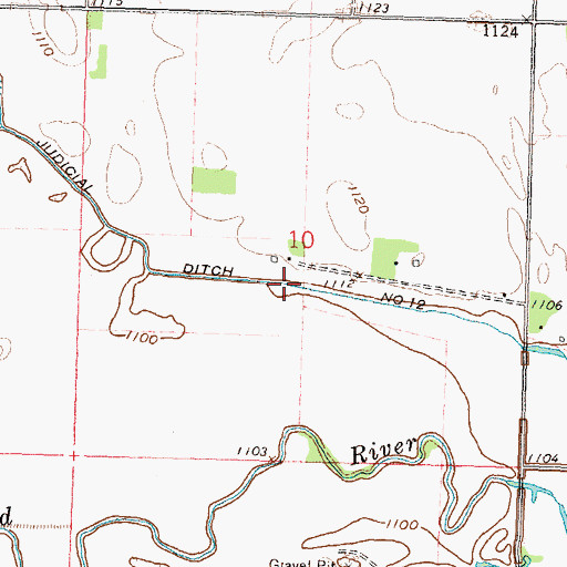 Topographic Map of Judicial Ditch Number Twelve, MN