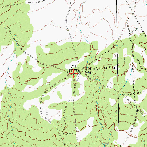 Topographic Map of John Silver Spring Well, AZ