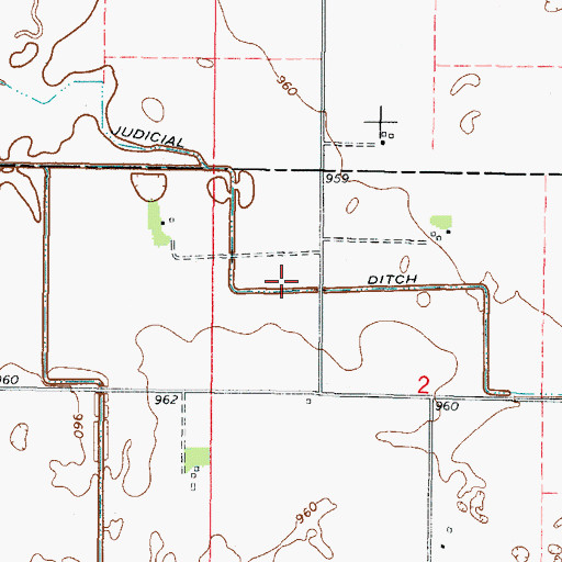 Topographic Map of Judicial Ditch Number Thirteen, MN