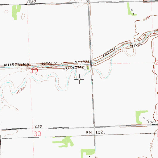 Topographic Map of Judicial Ditch Number Fourteen, MN