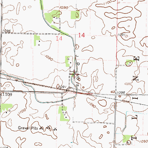 Topographic Map of Judicial Ditch Number Fifteen, MN