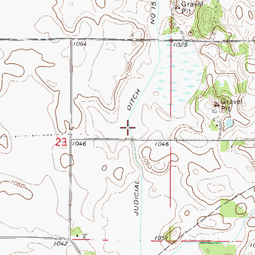 Topographic Map of Judicial Ditch Number Fifteen, MN