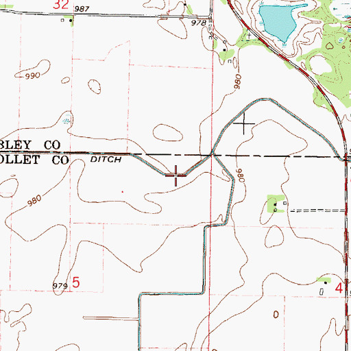 Topographic Map of Judicial Ditch Number Fifteen, MN