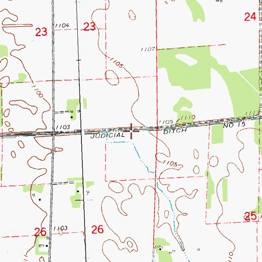 Topographic Map of Judicial Ditch Number Fifteen, MN