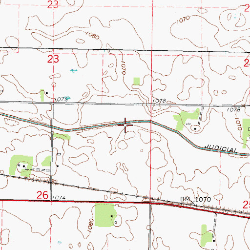 Topographic Map of Judicial Ditch Number Fifteen, MN